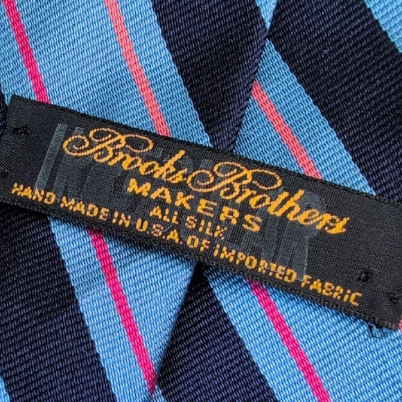 Brooks Brothers Blue Diagonal Striped Silk Tie - Picture 2 of 4